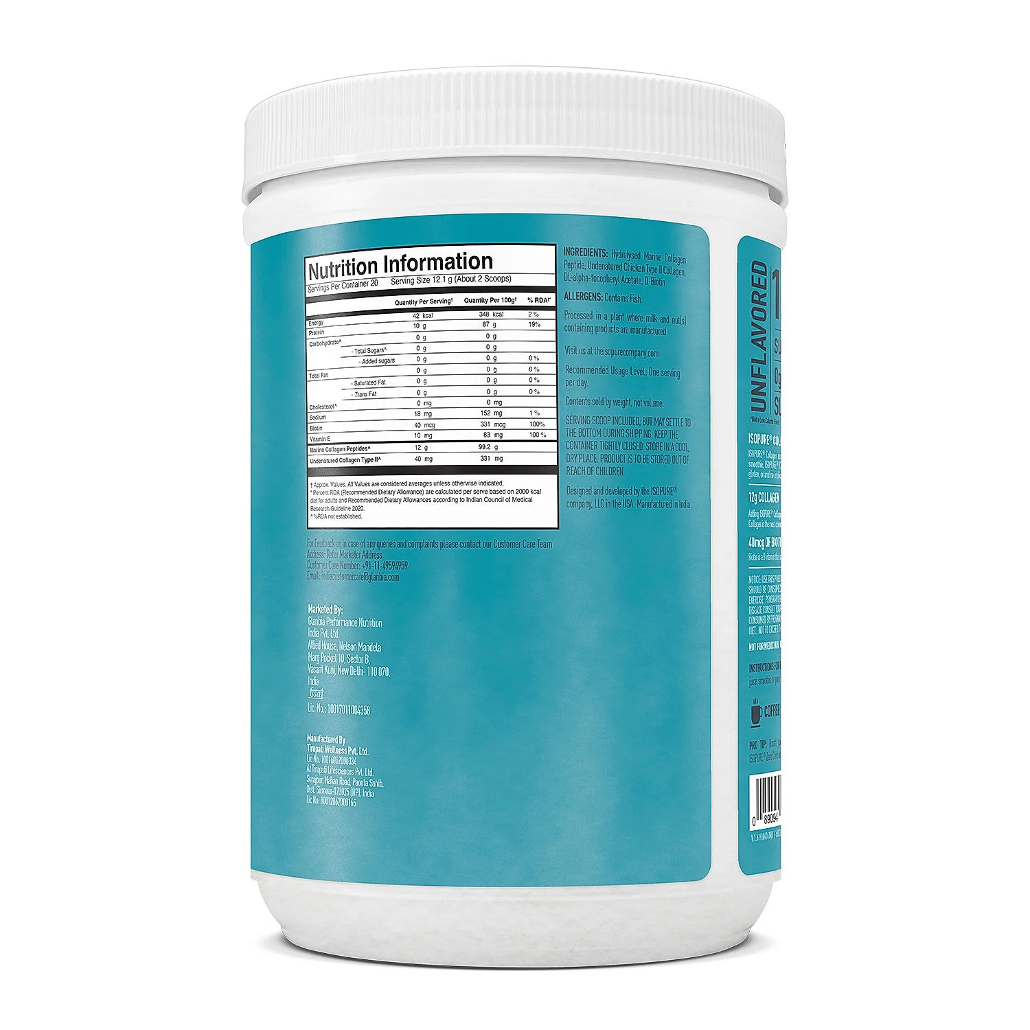 Isopure Collagen Peptides (12g/serve) with Type I,II & III Collagen (Unflavoured)- 250g - Image 9